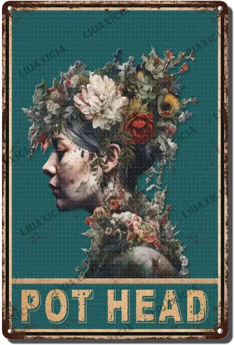 Vista 20 de LIUAXICIA Letreros de estaño vintage de metal retro Una chica que realmente amaba la jardinería Elegantes letreros de metal de estaño para cocina