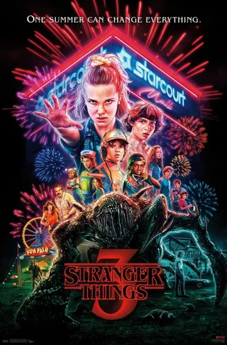 Vista 20 de Trends International Netflix Stranger Things: Season 3 - Póster de pared de una hoja, 14.725 x 22.375 pulgadas, versión enmarcada de madera