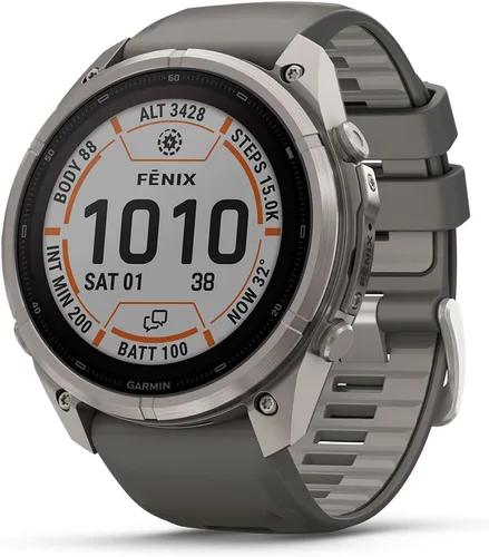 Vista 33 de Garmin fēnix® 9 Pro, titanio, 1.850 in, naranja otoño/naranja chispa
