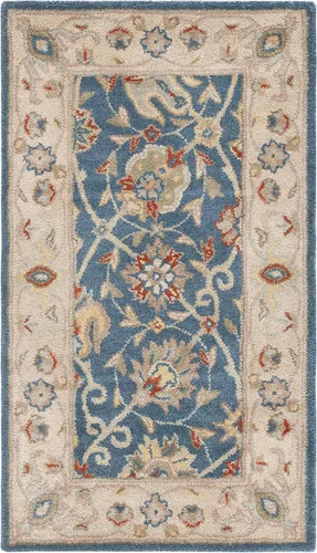 Vista 64 de SAFAVIEH Colección Antigüedades - Alfombra de 6' redonda, marrón y verde, hecha a mano, diseño oriental tradicional de lana, ideal para áreas