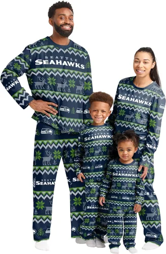 Vista 17 de FOCO NFL womens Nfl Team Ugly Pattern Matching Set Family Holiday Pajamas