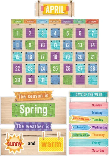 Vista 5 de Creative Teaching Press Bold & Bright - Juego de calendario, tablón de anuncios CTP y exhibición para el aula, 67 piezas
