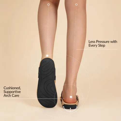 Vista 6 de Rihero Sandalias ortopédicas con soporte para el arco para mujer, sandalias planas y cómodas