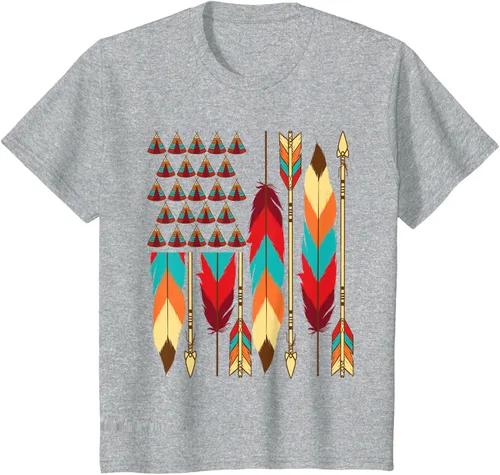 Vista 52 de Native American Bandera - Camiseta de veteranos indígenas del Mes del Orgullo, Negro, S