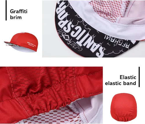Vista 6 de Santic Gorra de ciclismo para hombre, transpirable, transpirable, absorbente de sudor