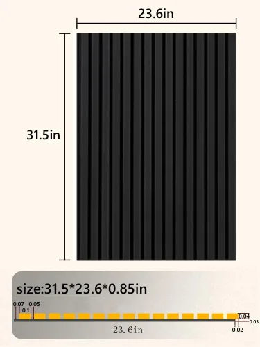 Vista 2 de Paneles acústicos de pared acústicos, paneles grandes insonorizados, panel de absorción de sonido acanalado 3D con acabado de madera, tratamiento