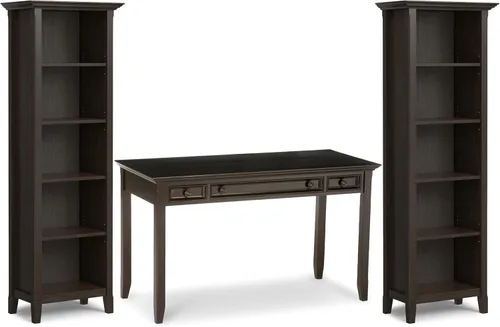 Vista 15 de SIMPLIHOME Amherst - Juego de 2 piezas para oficina en casa, escritorio de madera maciza de 54 pulgadas Distressed Grey