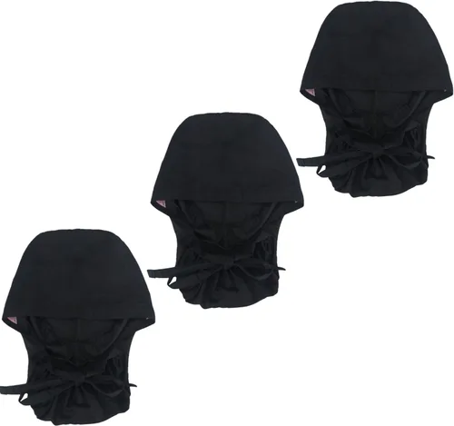 Vista 22 de QBA Gorra de trabajo ajustable con botón, gorro forrado de satén, gorro de trabajo de algodón, banda elástica para atar en la espalda, unisex