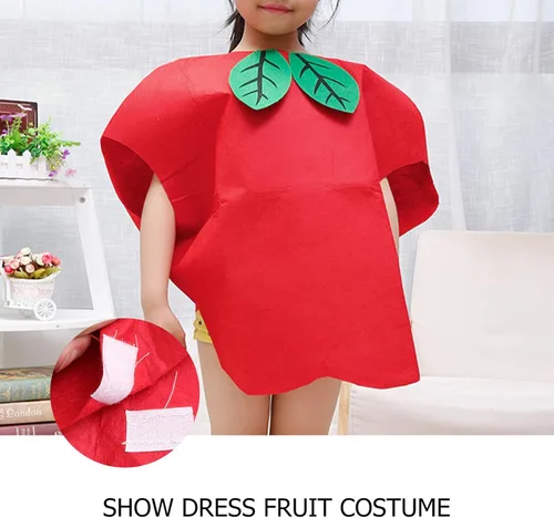Vista 4 de Kesyoo - Disfraz de frutas y verduras para niños, para fiestas de disfraces, sandía, fresa, manzana, para niñas y niños