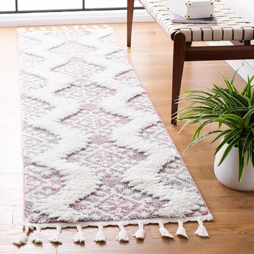 Vista 44 de SAFAVIEH - Alfombra de acento de la colección de borlas marroquíes Shag - 2'3" x 4', marfil y marrón, estilo bohemio, no suelta pelo y de fácil