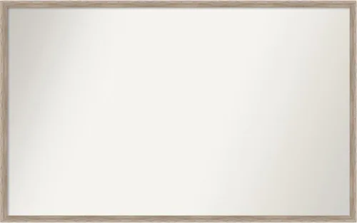 Vista 114 de Amanti Art Espejo de baño blanco para sobre el fregadero, 24 x 27 pulgadas, espejo de tocador rectangular con cuña de madera dura, marco de madera