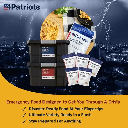 Vista 3 de 4Patriots Kit de Alimentos para Supervivencia de 1 Año: Suministro de Alimentos de Emergencia Diseñado para Durar 25 Años, 2,752 Porciones