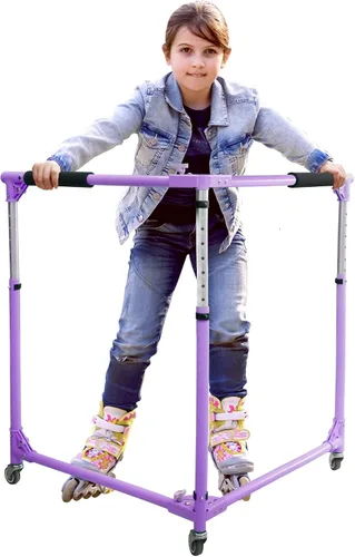 Vista 7 de GanFindX Patinador plegable para niños, patinaje sobre ruedas, entrenador de patinaje para niños pequeños, altura ajustable, caminante