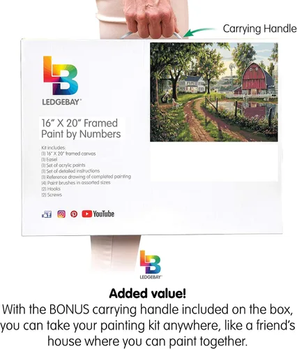 Vista 8 de Ledgebay Pintura por números para adultos: kit de pintura numérica de principiante a avanzado, divertidos proyectos de manualidades y manualidades