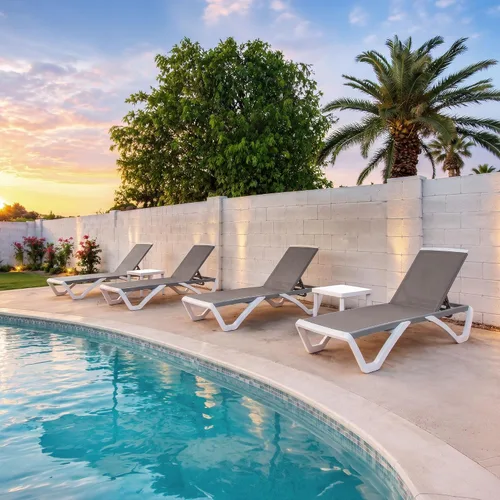Vista 27 de PURPLE LEAF Patio Chaise Lounge - Silla con brazos de plástico
