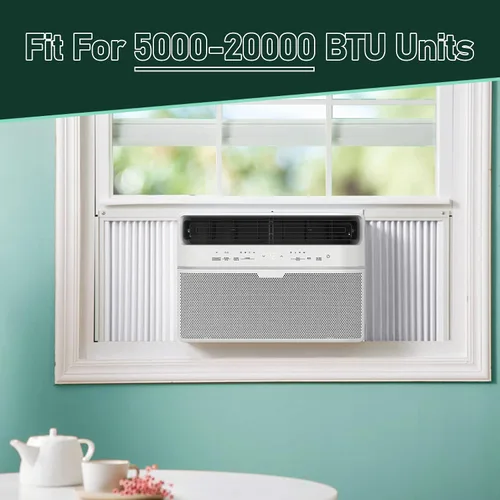 Vista 8 de Flehomo Paneles laterales de aire acondicionado de ventana con doble capa, panel lateral de CA de aislamiento ajustable, pantalla de repuesto
