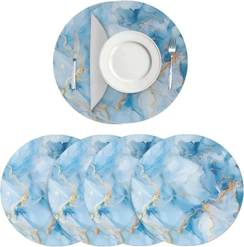Vista 72 de Manteles individuales de cuero de girasol, lavables, redondos, impermeables y de fácil mantenimiento, decoración de cocina, accesorios de mesa