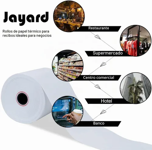 Vista 7 de Jayard Rollos de papel térmico de 2-1/4 pulgadas x 85 pies para tarjetas de crédito, rollos de papel térmico de 2.25 x 85 pies, rollos de caja