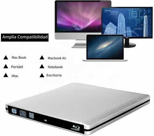 Vista 7 de USB C tipo C USB 3.0 externo 3D HD Blue ray Player para MacBook pro USB C Blue ray Reader Combo DVD Burner Drive para MacBook Pro MacBook Air iMac