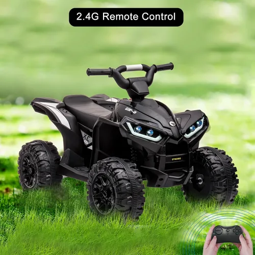 Vista 4 de ATV de 12 V para niños con control remoto, cuatro ruedas eléctricas, hasta Negro