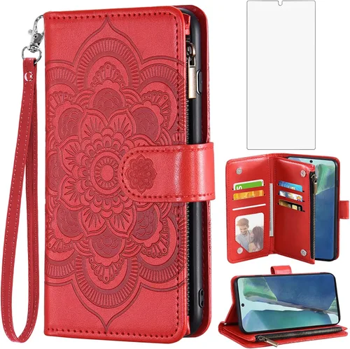 Vista 13 de Asuwish Funda de teléfono para Samsung Galaxy Note 20 Glaxay Note20 5G con protector de pantalla de vidrio templado y soporte para tarjeta de Azul