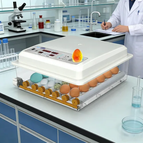 Vista 7 de Fully Automatic Digital Egg Incubator with Temperature Control, Automatic Egg Turning & Built-in Egg Candler, Hatching Machine for Chicken Duck