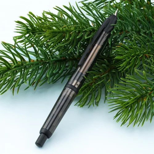 Vista 6 de Pluma estilográfica Jinhao 20 Press retráctil con plumín extrafino, convertidor de resina, regalo, transparente negro