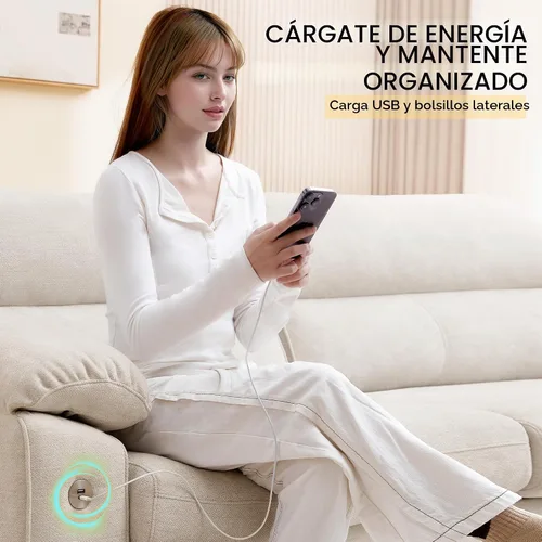 Vista 3 de Ihanherry Sofá moderno de 90 pulgadas para sala de estar, sofá de felpilla de asiento profundo con puerto de carga rápida y cojines lavables Verde