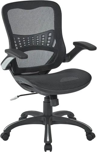 Vista 11 de Office Star Riley - Silla de escritorio ventilada para gerente con asiento y respaldo de malla transpirable, base negra con negro