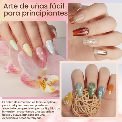 Vista 5 de Lavender Violets Kit de uñas en polvo de inmersión de 48 colores, rosa, rojo, morado, marrón, con polvo de inmersión líquido y herramientas