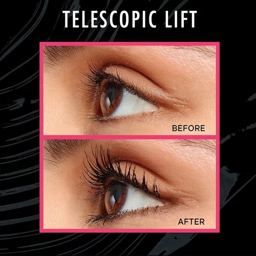 Vista 6 de L'Oréal Paris Telescopic Lift Máscara Lavable, Maquillaje de Ojos Alargador y Voluminizador, Levantamiento de Pestañas con hasta 36 HR de Uso, Negro
