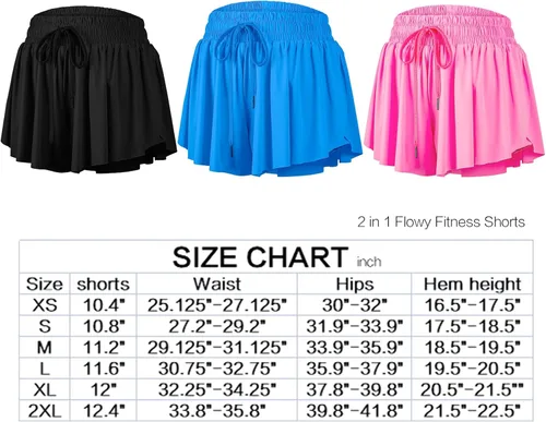 Vista 2 de Pantalones cortos fluidos para mujer, gimnasio, yoga, entrenamiento, correr, tenis, faldas de elastano, ropa linda, casual, verano, paquete de 3