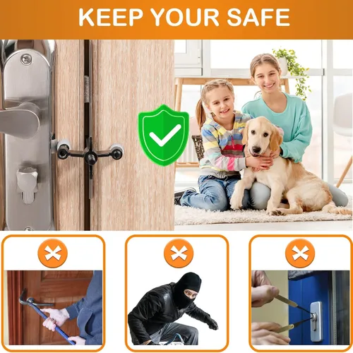Vista 2 de Topes mejorados para cerradura de puerta portátil, cerraduras de puertas de hotel para viajeros, casillero de seguridad, dispositivos de seguridad