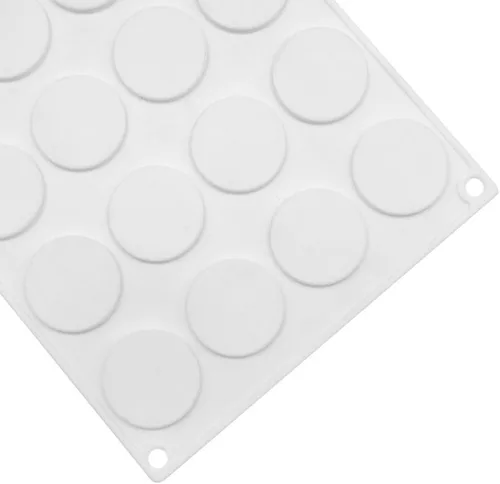 Vista 4 de Molde de silicona para sellos de disco redondo plano, molde adhesivo para encerar, molde para pastel de chocolate, molde para hornear, bandeja