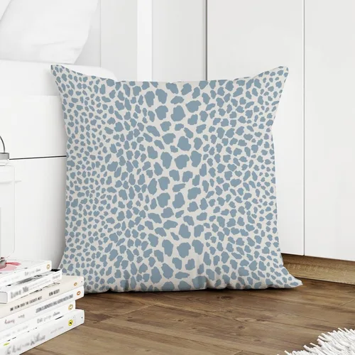 Vista 5 de Funda de almohada con estampado de leopardo y guepardo azul claro, funda de cojín a rayas de animales africanos, funda de almohada rústica