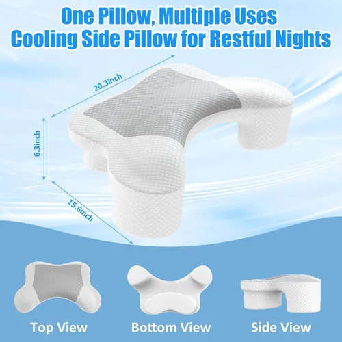Vista 2 de Side Sleeper Pillow with Arm Hole, Ergonomic Memory Foam Cervical Pillow for Neck and Shoulder Pain Relief 2PCS Pillowcase, Ergonomic Knee, Leg, Arm