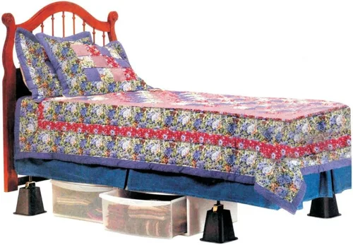 Vista 2 de Trademark Home Collection - Paquete de 4 elevadores de cama, 6 pulgadas, color negro