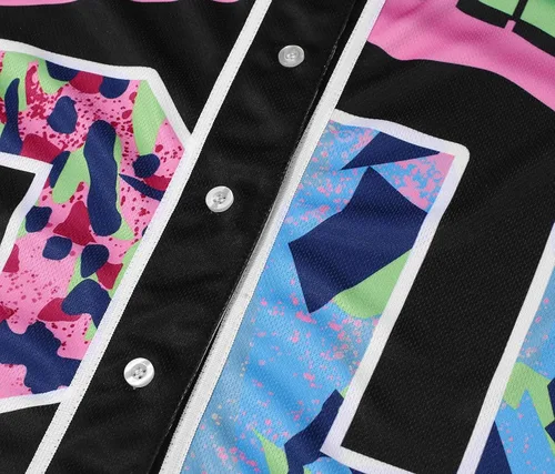 Vista 3 de Amzdest Ropa de los años 90 para mujer, disfraz unisex de hip hop para fiesta, camiseta de béisbol Bel Air, camisa de manga corta con botones