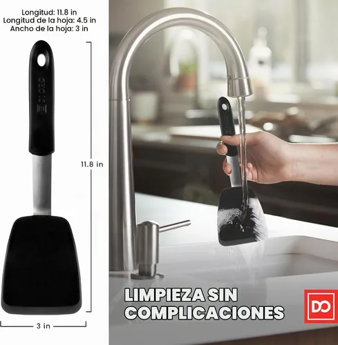 Vista 5 de Serie Chef - Espátula estándar Flexible flippers for eggs, pancakes, and crepes; Slides under food on nonstick frying pans; BPA-free and