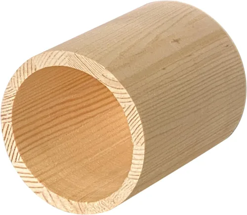 Vista 3 de Cregugua Paquete de 12 soportes redondos de madera de 4 pulgadas sin terminar para manualidades (3 x 3 x 4 pulgadas)