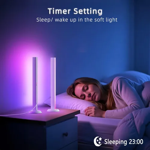 Vista 7 de Barra de luz LED inteligente, retroiluminación de TV, iluminación ambiental, compatible con Alexa, barra de luz RGB para habitación con 16 millones