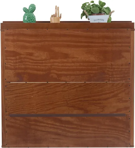 Vista 6 de Memomad Bali Set: Plataforma de almacenamiento con cajones + Cabecera con estantería (Tamaño individual, madera color marrón caramelo)
