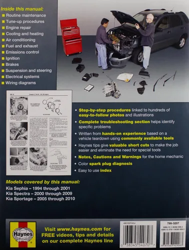 Vista 2 de Kia Sephia (94-01), Spectra (00-09) & Sportage (05-10) Technical Repair Manual