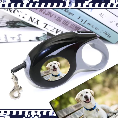 Vista 6 de Correa retráctil personalizada para perros con foto y texto, correa retráctil personalizada para perros pequeños y grandes