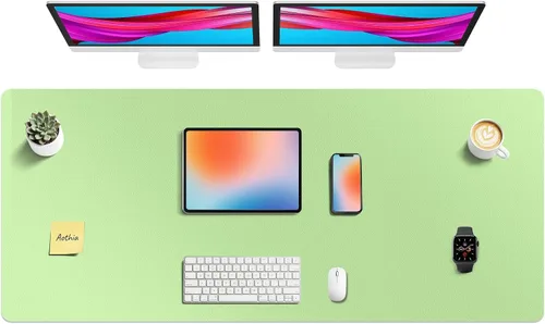 Vista 64 de Aothia - Protector de escritorio de cuero sintético grande, base antideslizante para mouse y superficie para escribir, impermeable, fácil de Agua