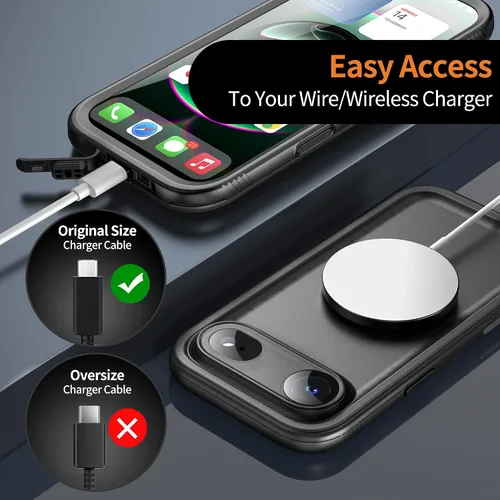 Vista 11 de Cozycase TOP - Funda impermeable para iPhone Air - Militar resistente 360 a prueba de golpes, cuerpo completo con protector de cámara de pantalla