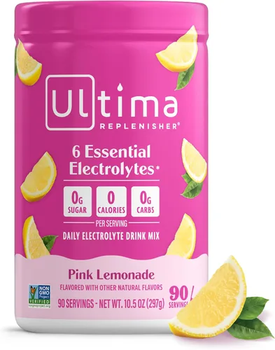 Vista 22 de Ultima Replenisher Mezcla diaria de electrolitos en polvo, sin azúcar, frambuesa azul, 90 porciones, polvo de hidratación con 6 electrolitos