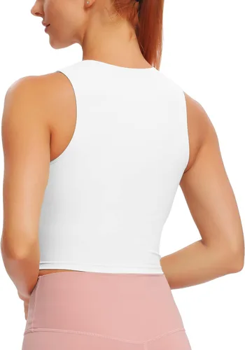 Vista 2 de Natural Feelings - Sujetadores deportivos sin mangas con relleno extraíble para mujer ombligueras para yoga entrenamiento correr