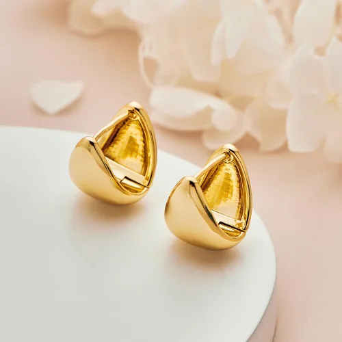 Vista 4 de Aretes de aro chapados en oro de 14 quilates, pequeños aros cuadrados para mujer, aretes minimalistas lindos para mujeres y niñas, regalo de oro