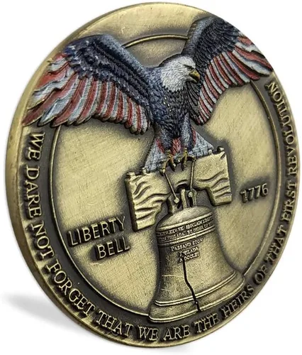 Vista 5 de Moneda militar Don't Tread on Me Challenge Coin US Liberty Bell